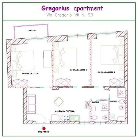 Apartment Domus Francisca Via Gregorio VII Nr 90 Rome